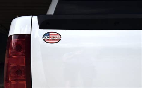 4in x 2.5in Oval American Flag North Carolina Sticker