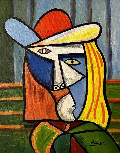 Pablo Picasso Cubism Female Women Style Of Spanish Dali Miro Era Oil On ...