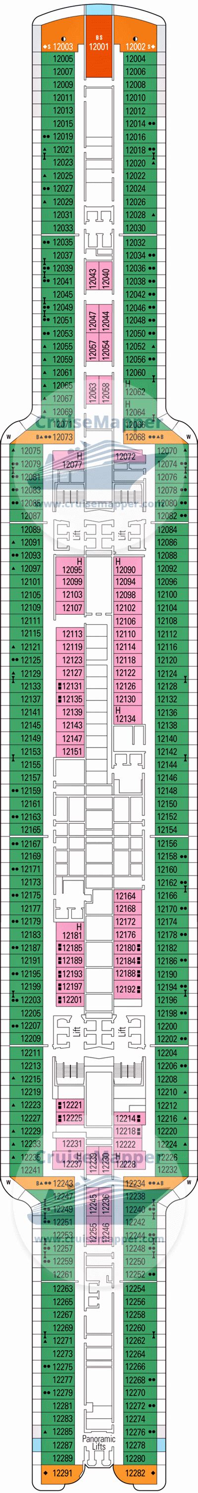 MSC Seascape deck 12 plan | CruiseMapper