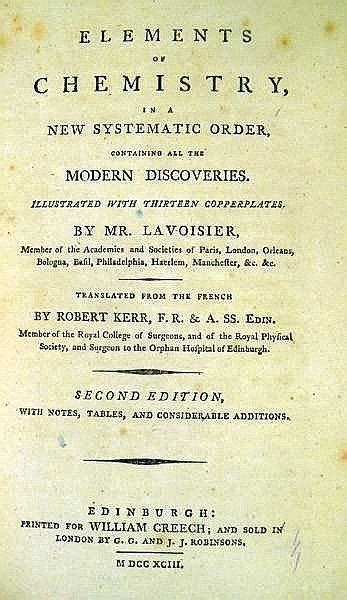 Antoine Lavoisier ELEMENTS OF CHEMISTRY 1793 Antique Landmark Scienc ...