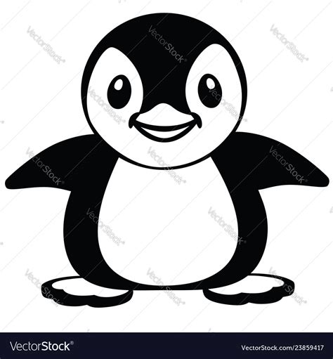 Black And White Cartoon Penguins