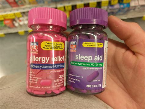 Diphenhydramine marketed for two different purposes : r/mildlyinteresting