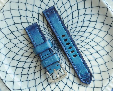 Watch Strap Sky Blue Burst Color. Leather Watch Band 20mm 22mm | Etsy UK