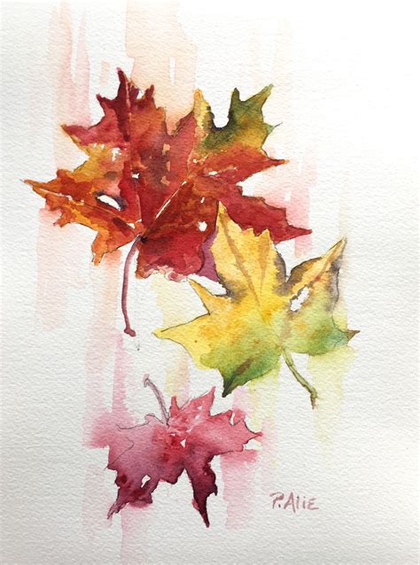 Leaves Demo no. 4 | Watercolor autumn leaves, Autumn leaves art, Autumn ...