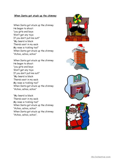 When Santa got stuck up the chimney…: Deutsch DAF Arbeitsblätter pdf & doc