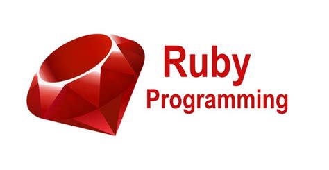 ruby programming logo with the words ruby programming written in red on ...