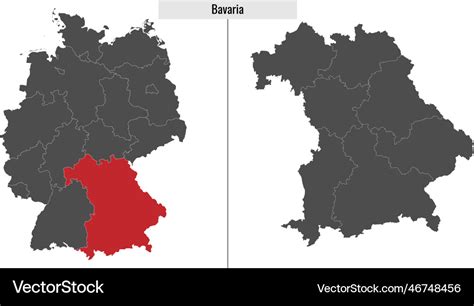 Bavaria map state of germany Royalty Free Vector Image