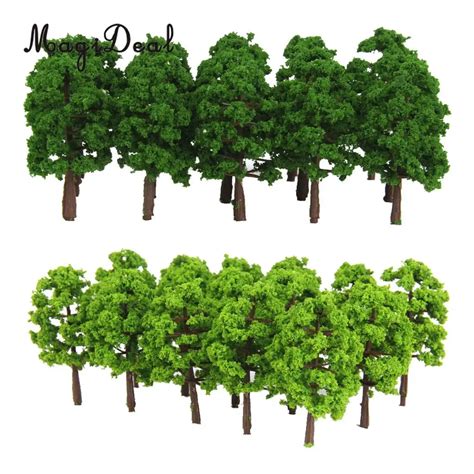 40Pcs 1:150 N Scale Plastic Green Model Trees for Railroad Street Park ...