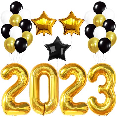 Buy Big 40 Inch Black and Gold 2023 Balloons Set - 2023 Graduation ...