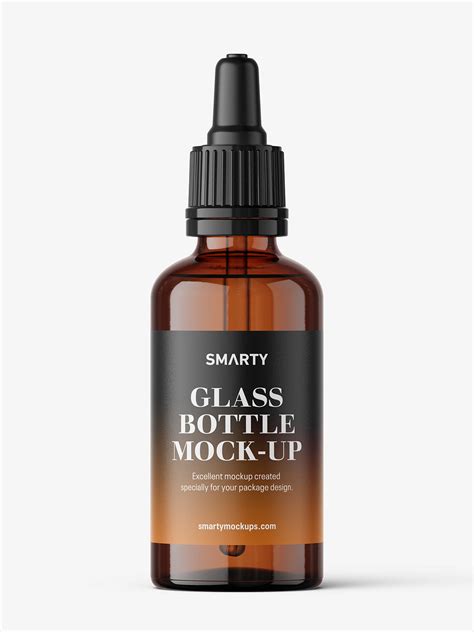 Amber dropper bottle mockup / 50 ml - Smarty Mockups