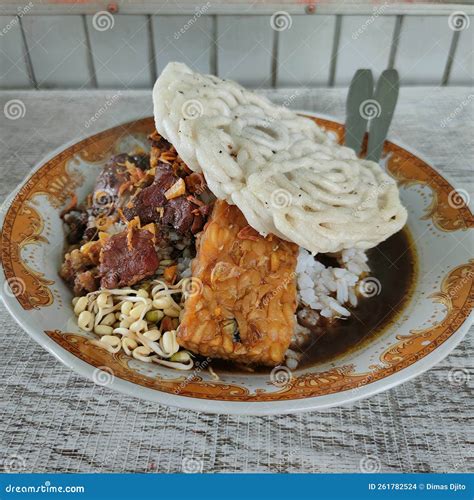 Nasi rawon Surabaya stock photo. Image of vegetable - 261782524