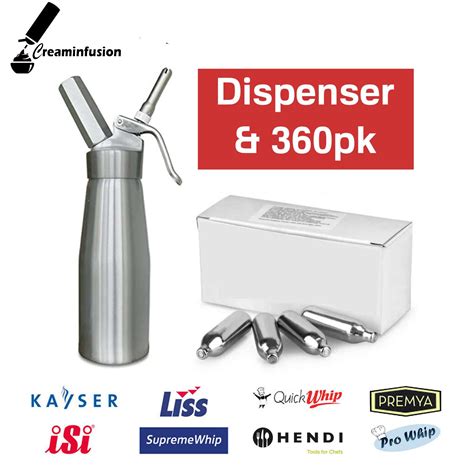 360 cream chargers + 1/4 litre dispenser – Cream Infusion