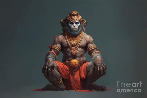 Representation of Hanuman, Hindu monkey god. Ai generated. Photograph ...