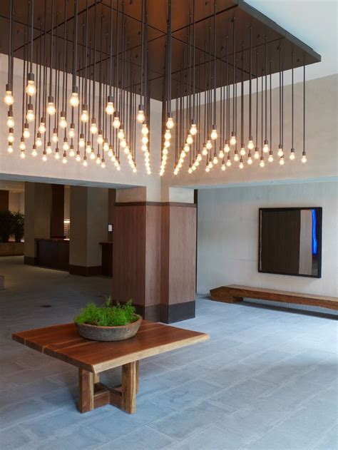 Contemporary Lighting Pendants in a Lobby | Lighting Interior ...