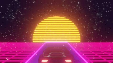 Synthwave Wallpaper 4k Gif Retro Sunset Wallpaper Gif Neon Images ...