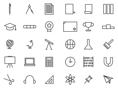 Premium Vector | Education school and college icons vector graphic line ...