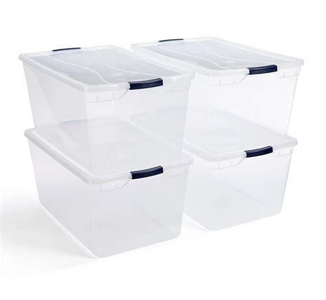 Rubbermaid Cleverstore Clear Plastic Storage Bins with Lid, 95 Qt-4 ...