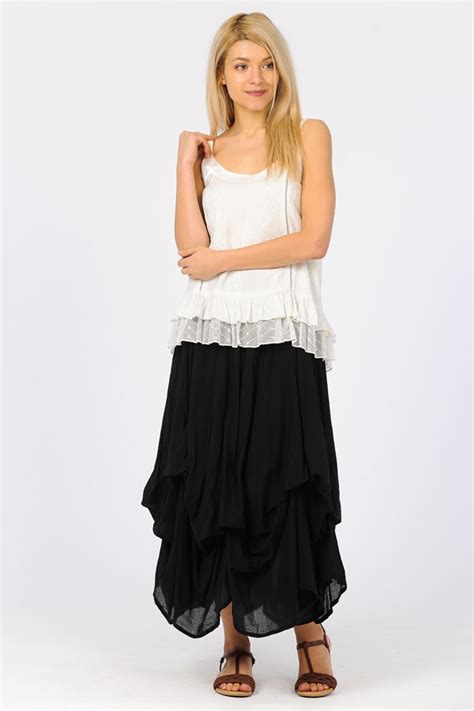 100% Cotton Bubble Skirt - Black