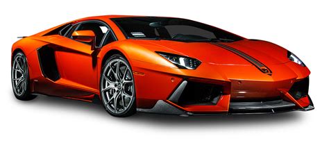 Download Orange Lamborghini Aventador Coupe Car PNG Image for Free