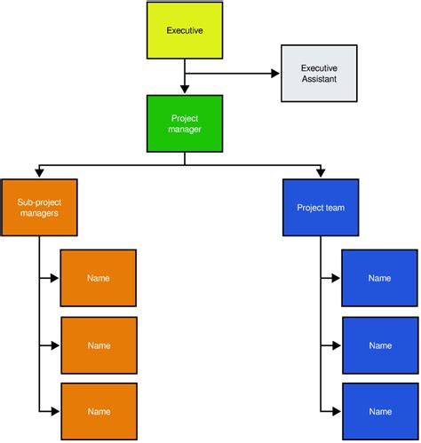 Project Management Organization Chart Template (Free Examples) | Slickplan