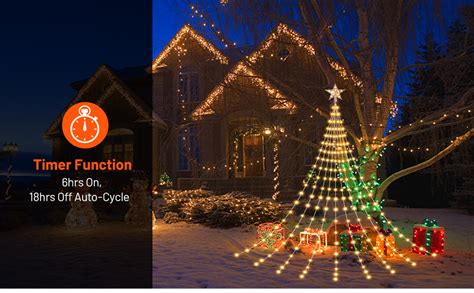 Outdoor Christmas Tree Lights Waterproof USB Powered with Remote, Timer ...