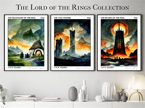 Lord of the Rings Tolkien Art Dark Academia Bundle Poster Pack - Etsy