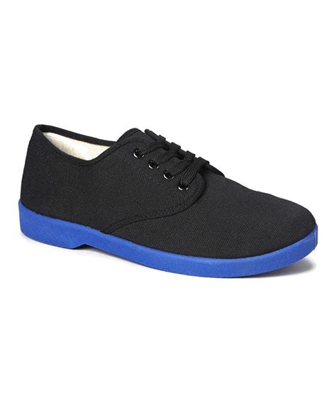 Zig Zag Men's Canvas Oxford Shoes-Blue Sole-Black,Navy,White 2 Lace ...