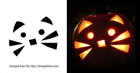 5 Easy Yet Simple Halloween Pumpkin Carving Patterns / Stencils for ...