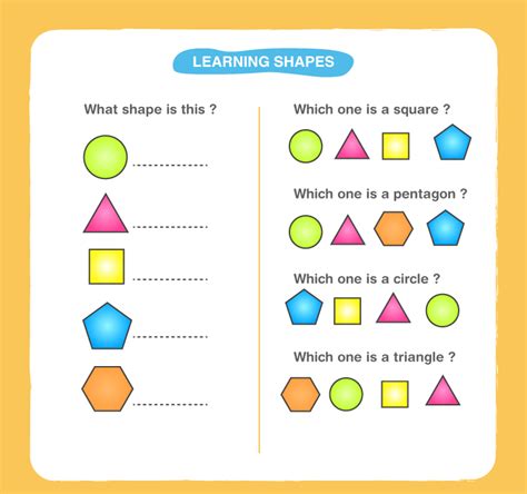 Shapes Worksheets Preschool With Names