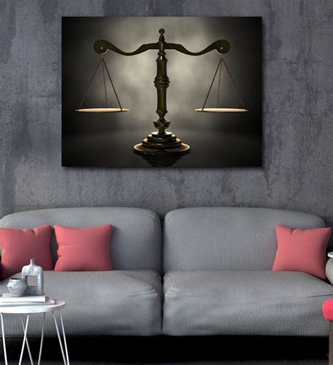 Scales of Justice Canvas Wall Art, Lawyer Office Decor, Attorney Print ...