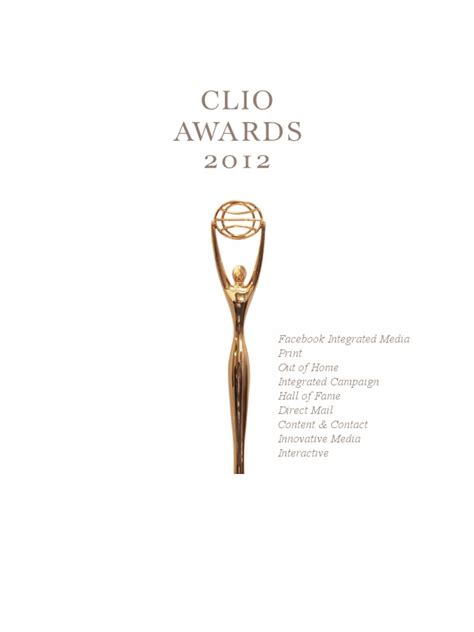 Clio Awards 2012 | PDF | Copywriting | Advertising Industry