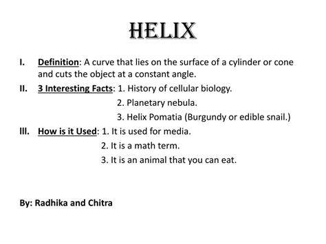 PPT - Helix PowerPoint Presentation, free download - ID:2770986