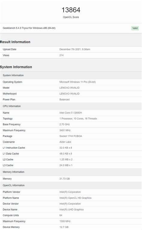 Intel Core i7-12650H 10 Core Alder Lake-P CPU Spotted, More Golden Cove ...