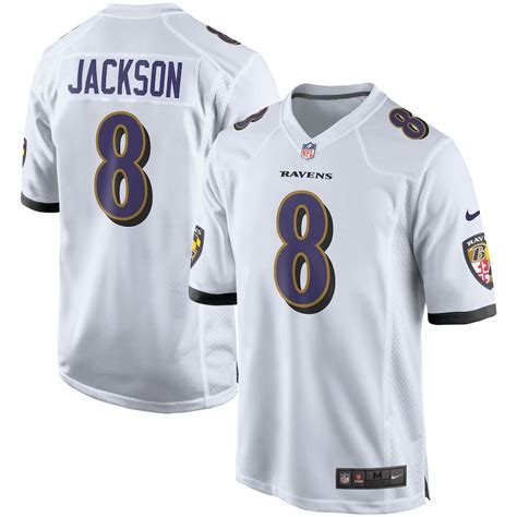 Men's Nike Lamar Jackson White Baltimore Ravens Player Game Jersey