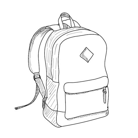 Premium Vector | On white background backpack sketch