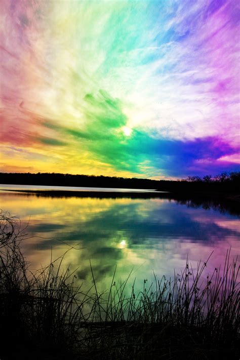 Rainbow sky. | Beautiful nature, Rainbow sky, Colorful clouds