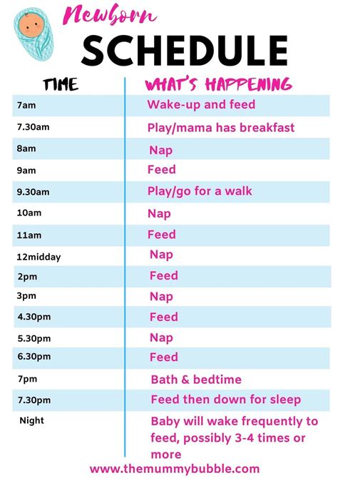 Simple newborn baby sleeping and feeding schedule - The Mummy Bubble ...