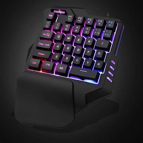 One Handed Keyboard, TSV One-Handed Mechanical Gaming Keyboard RGB LED ...