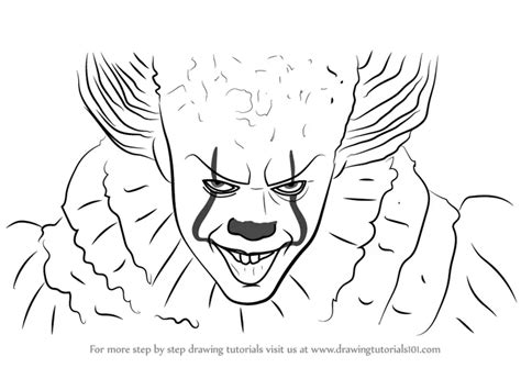 Learn How to Draw Pennywise (Characters) Step by Step : Drawing Tutorials