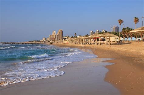 Haifa Beach Afternoon in Israel Stock Photo - Image of afternoon, city ...