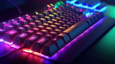 Premium Photo | Mechanical gaming keyboard neon keyboard gaming ...