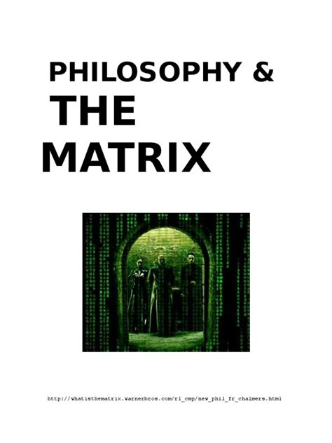 Philosophy the Matrix | Cognitive Science | Psychology & Cognitive Science