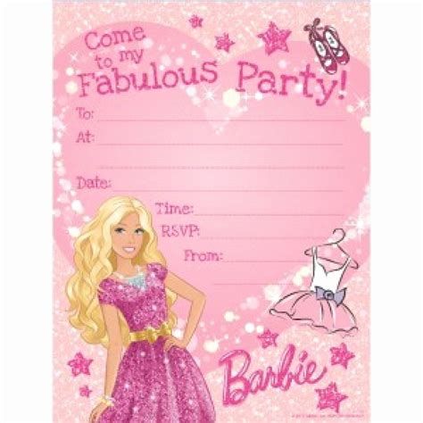 Free Printable Barbie Invitations