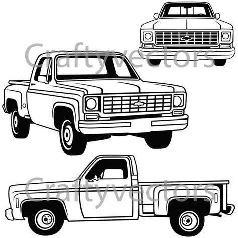 Free 111 Chevy Truck Silhouette Svg SVG PNG EPS DXF File