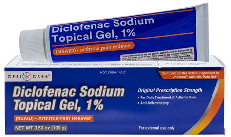 Topical Arthritis Pain Relief Gel Diclofenac Sodium 1% (NSAID) by ...