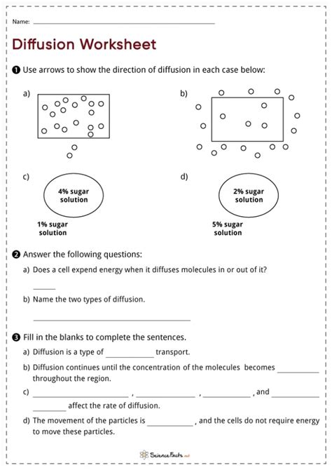 Diffusion Worksheets - Free Printables