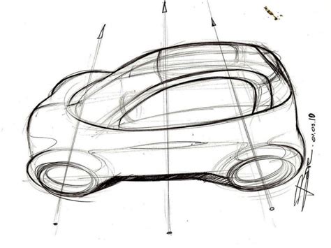 How to sketch a car in top view - Car Body Design