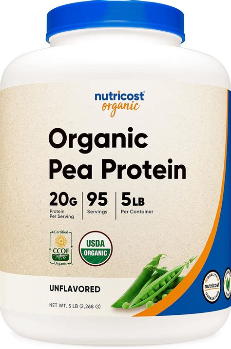 Buy Nutricost Organic Pea Protein Isolate Powder 5LBS - Unflavored ...