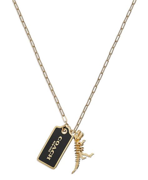 COACH Women's Signature Tag Pendant Necklace - Macy's