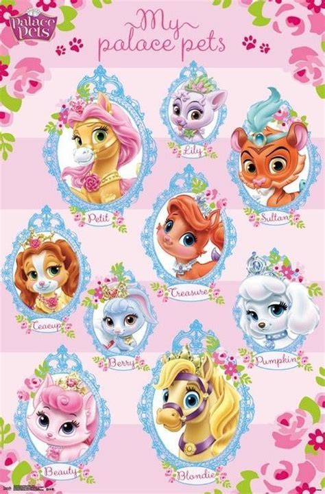 DISNEY PRINCESS ~ 9 PALACE PETS 22x34 CARTOON POSTER Blondie Petit ...